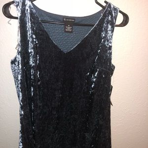 Velvety blue-gray sleeveless shirt, NWT